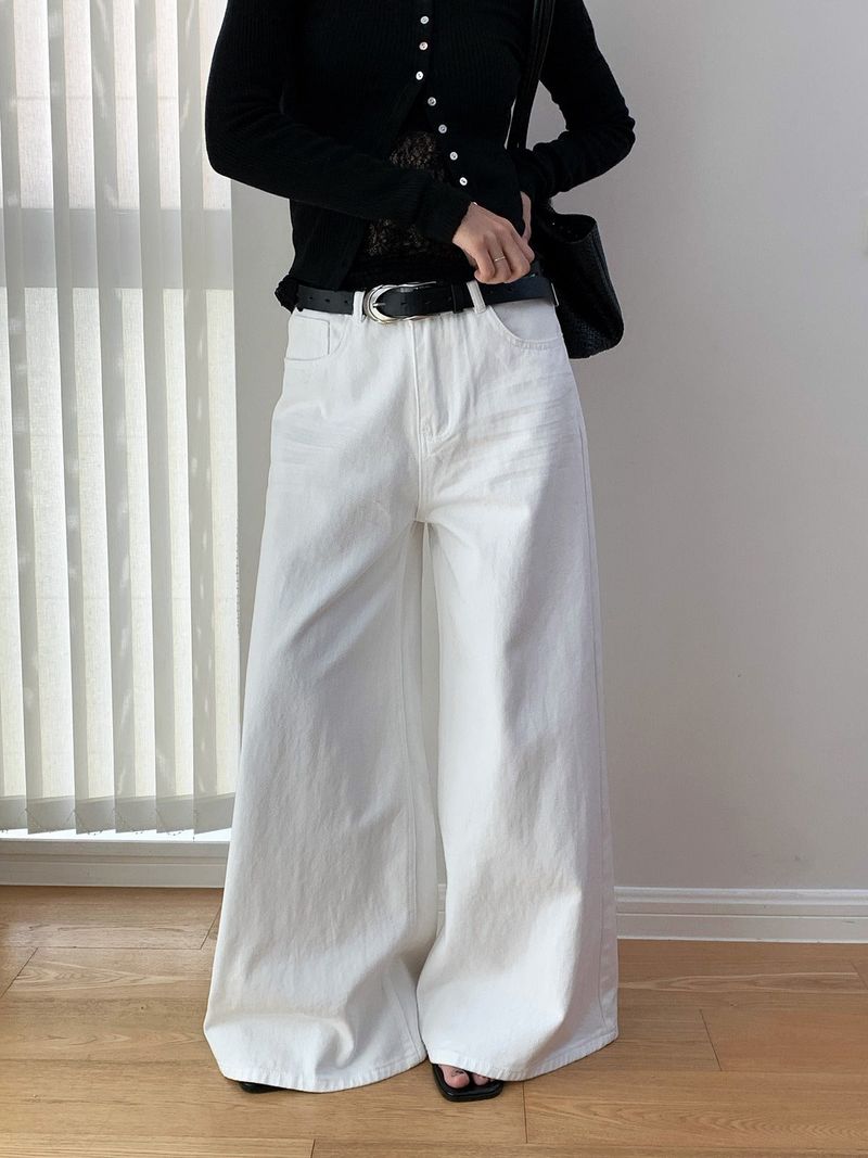 Four Seasons Wide Washed Cotton Pants