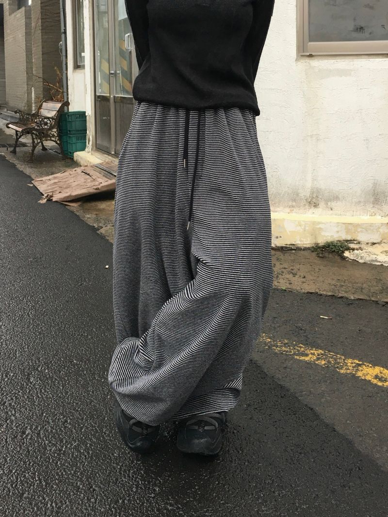 [Ritcore MADE] Striped Terry Wide Pants (3c)