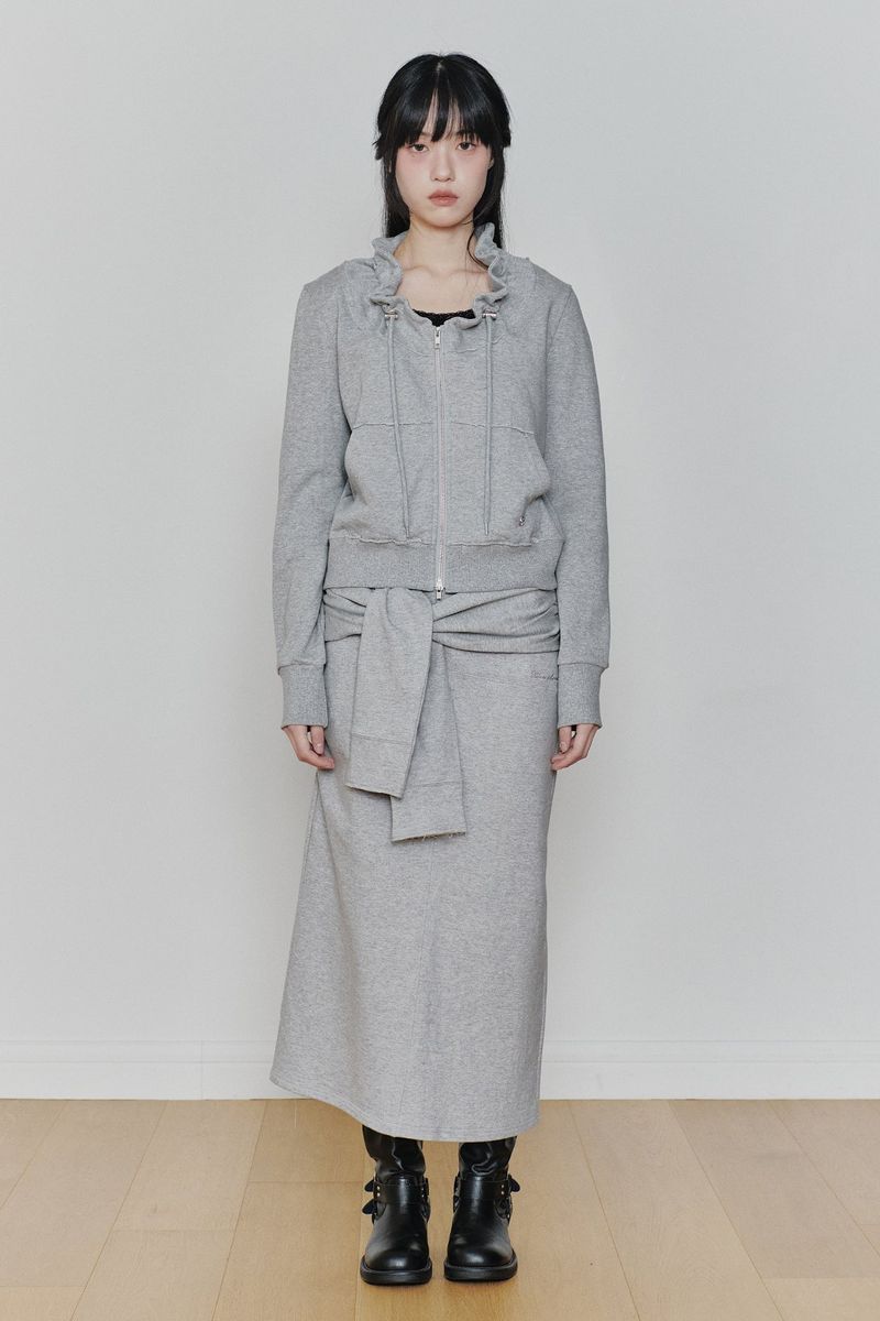 BLOOM ZIP-UP JACKET melange grey