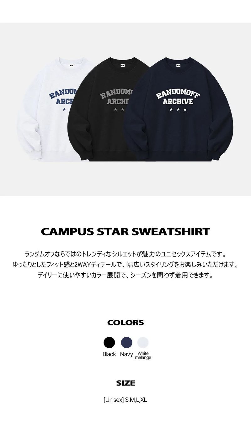 CAMPUS STAR SWEATSHIRT (3color)