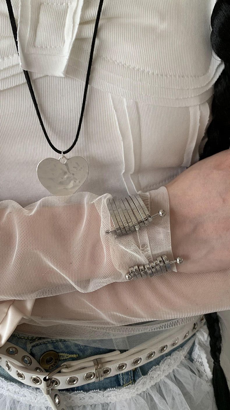 8layered silver bangle