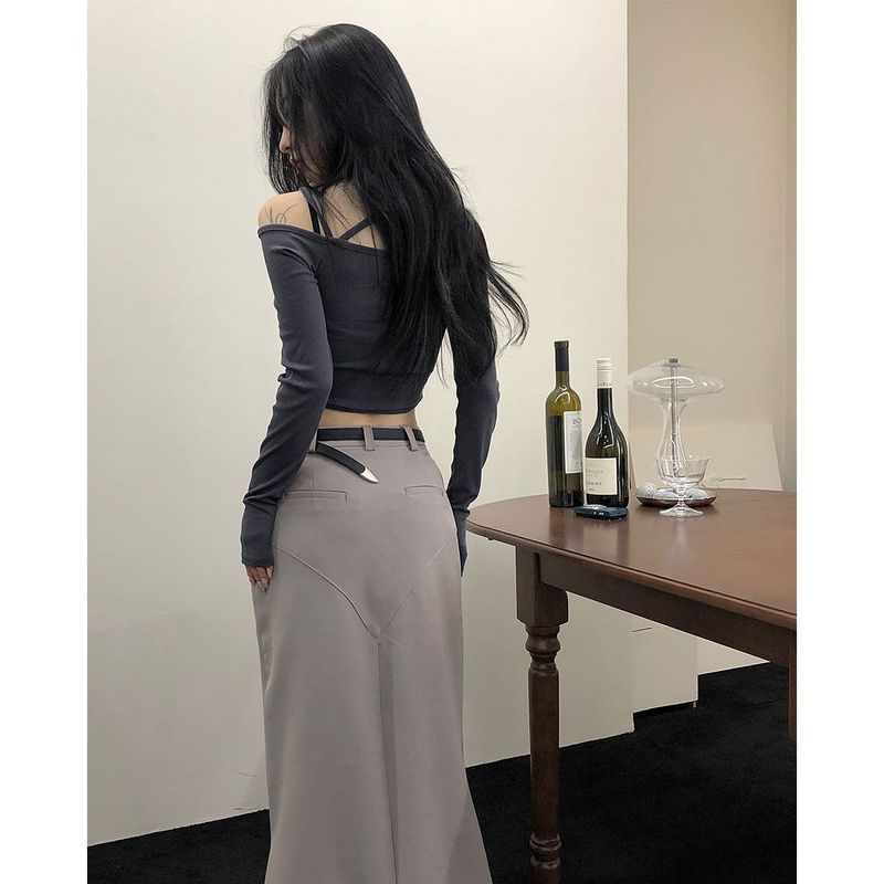 Curved Maxi Skirt
