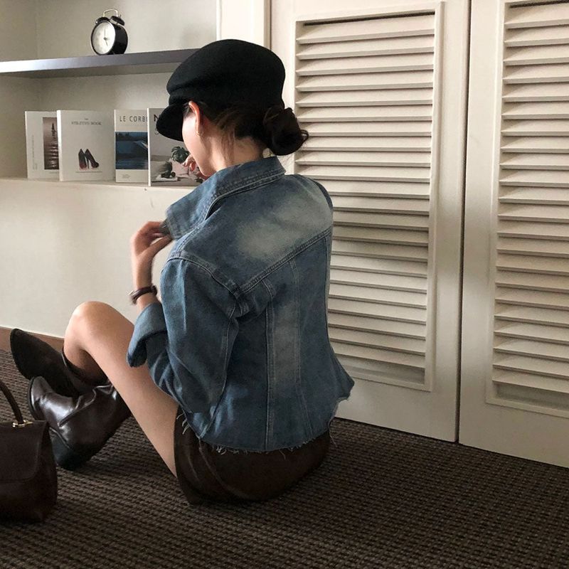 [BELLIDE MADE] Flared denim jacket & blouse