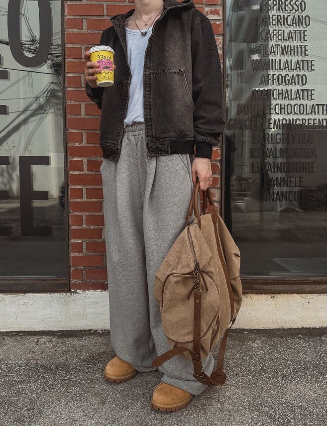 District Print Wide Sweatpants