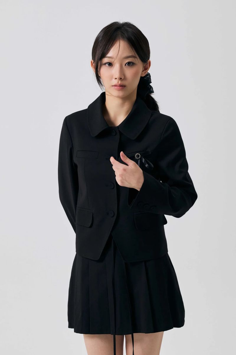 SWAN CROP JACKET / BLACK
