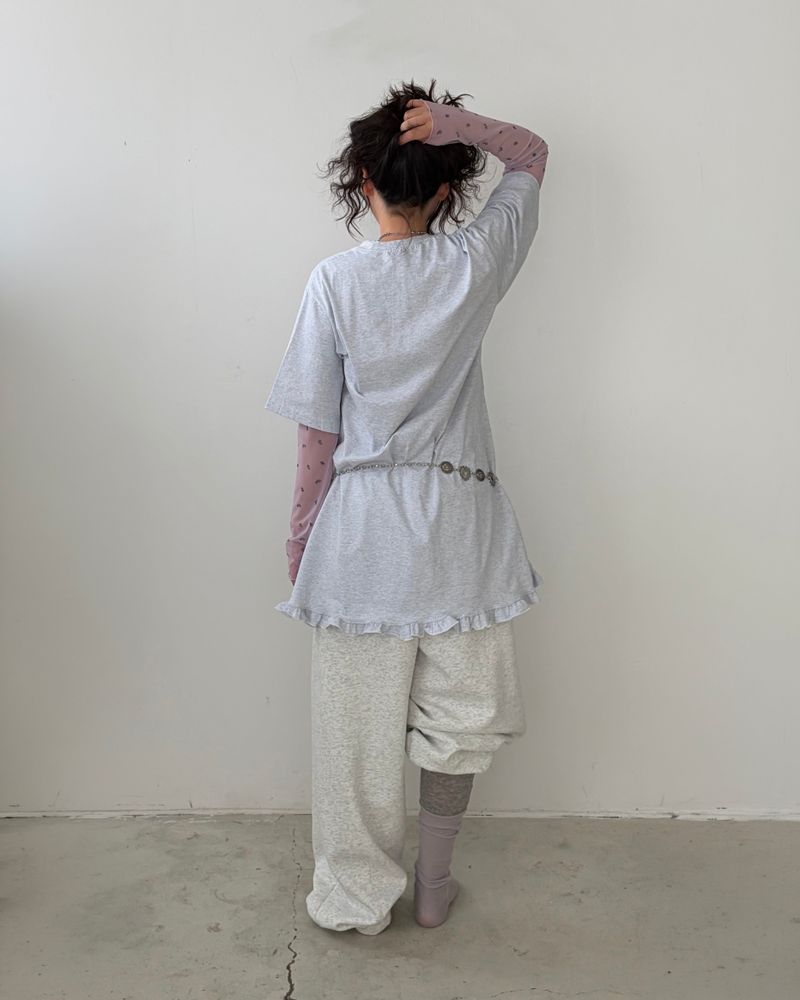 Ruffle Boxy Pocket Tee