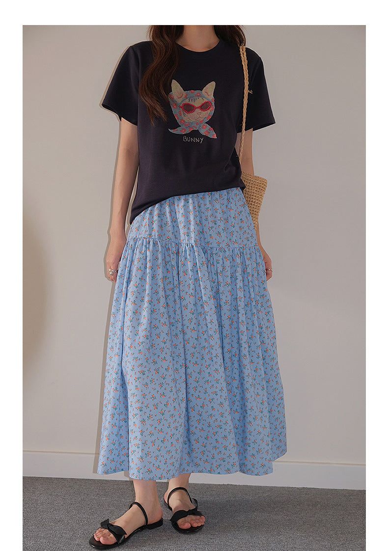 Beaded Glasses Graphic Crew Neck T-Shirt
