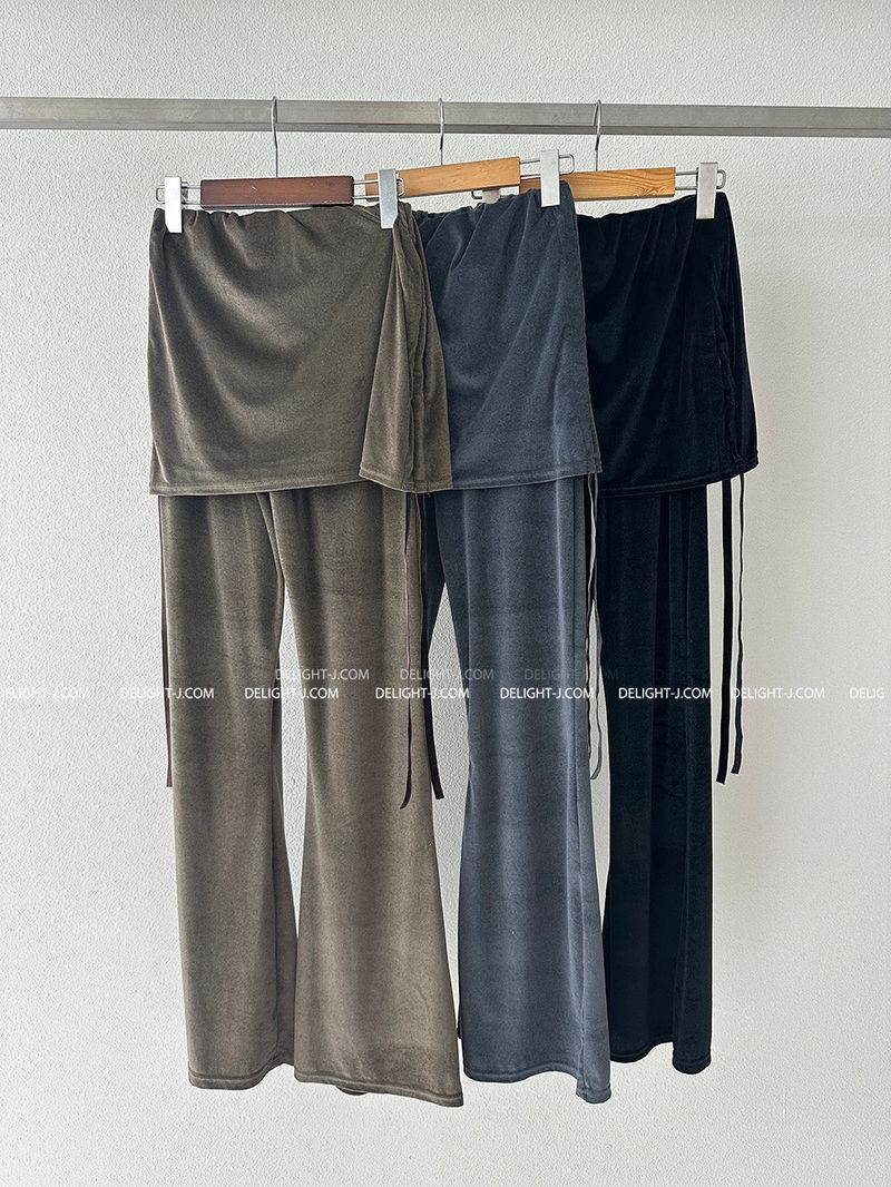 May Velvet Shirring Pants