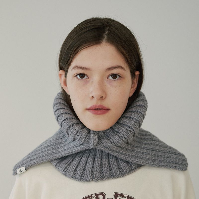 RIBBED NECK WARMER (GRAY)
