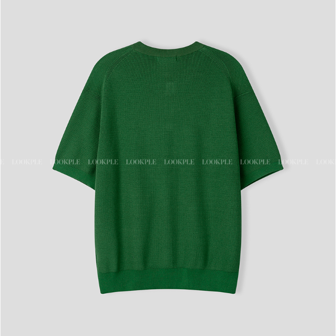  Slag Cooling Hachi Knit Short Sleeve Round Cardigan