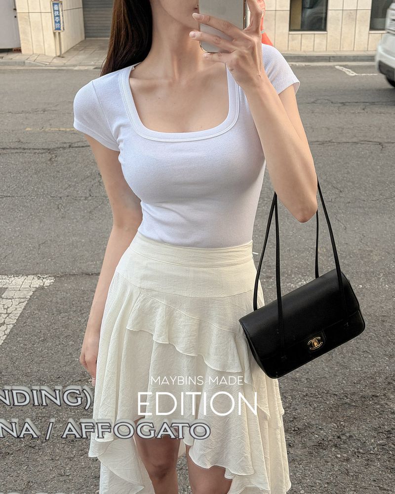 [MADE] Ton linen unbalanced skirt