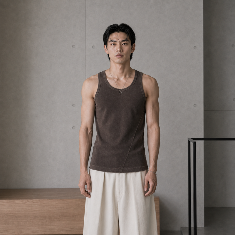 FADE MEET（フェードミート）の「Spliced Seam Sleeveless（Tops）」