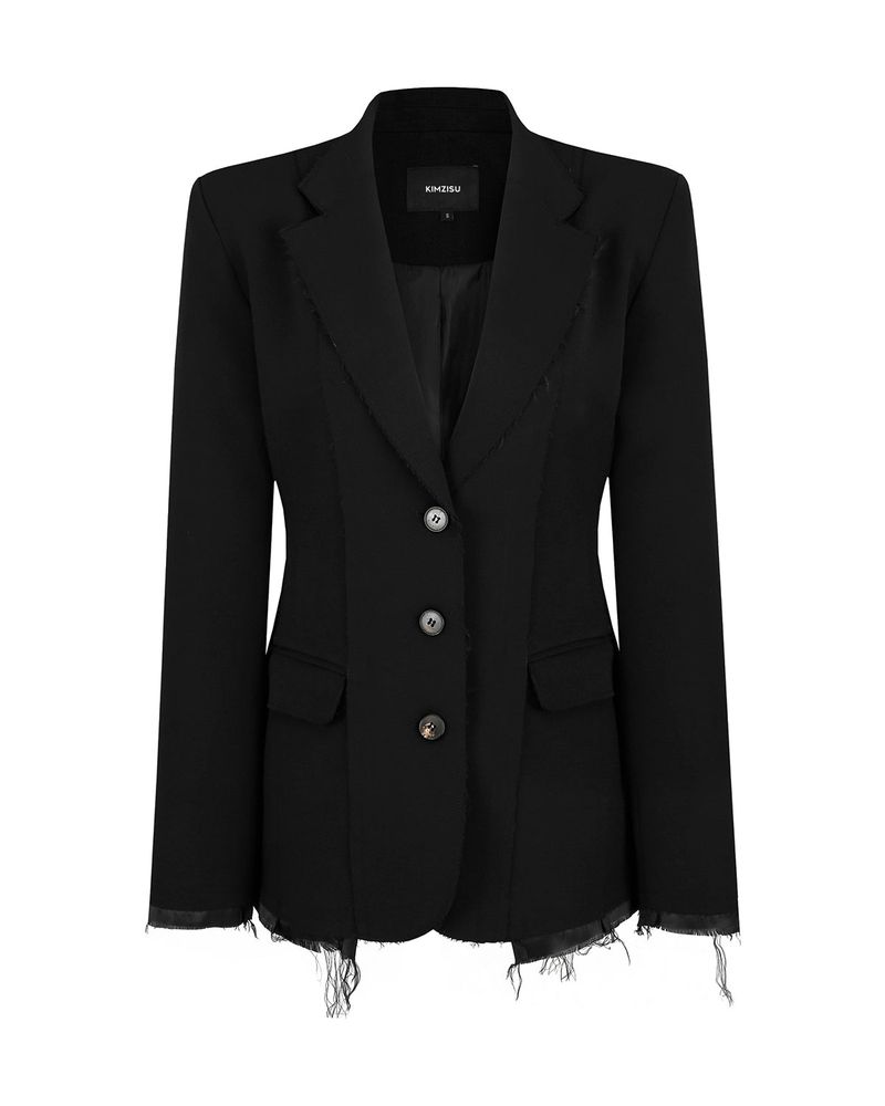 Raw Edge Slim Jacket _ Black