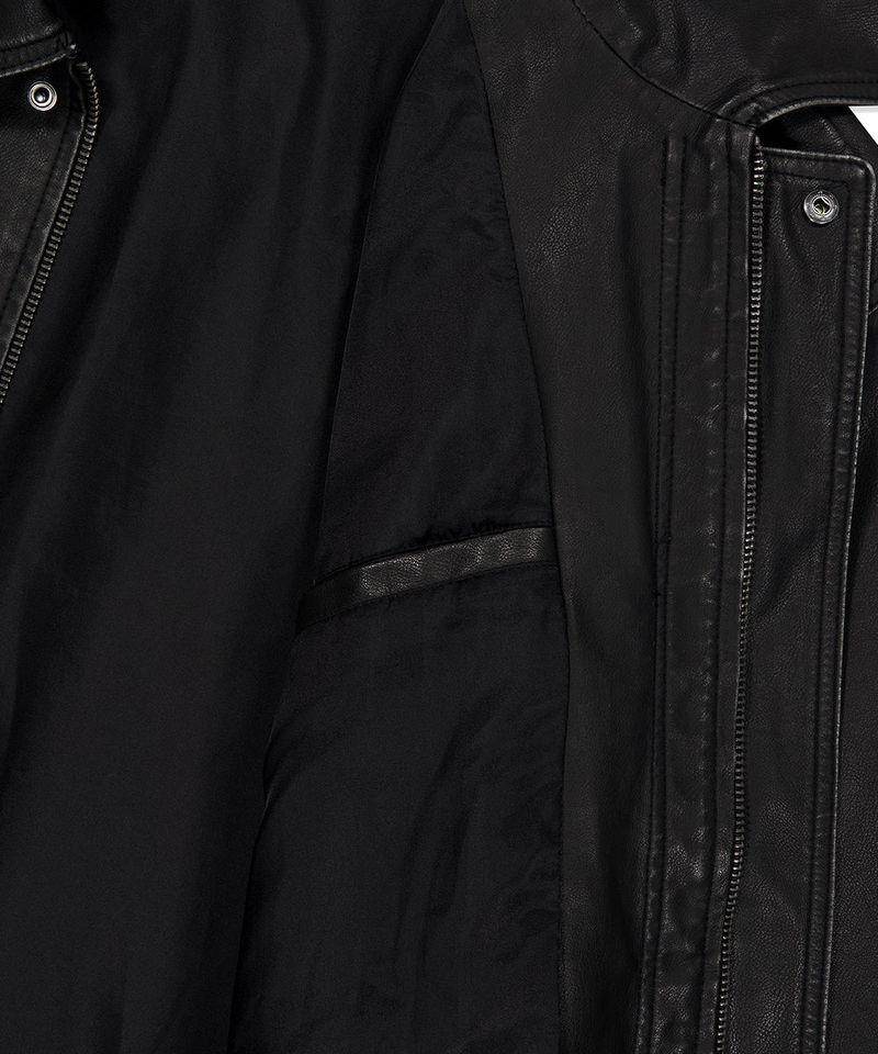WASHED FAUX LEATHER BLOUSON