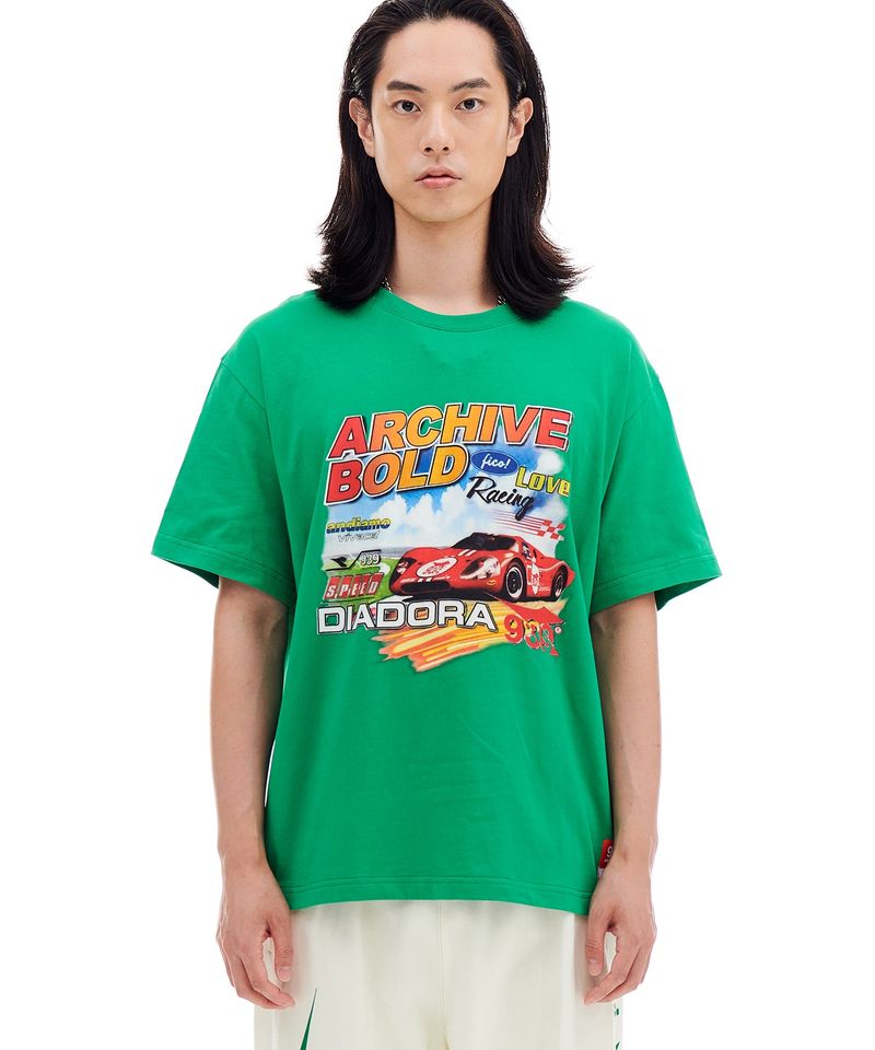 ARCHIVE BOLD（アーカイブボールド）の「[Archive Bold X Diadora] RACING GRAPHIC T-SHIRTS (GREEN)（Tops）」