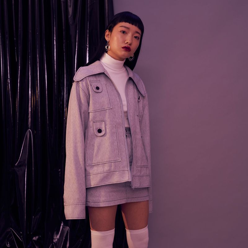 WHITE denim skirt