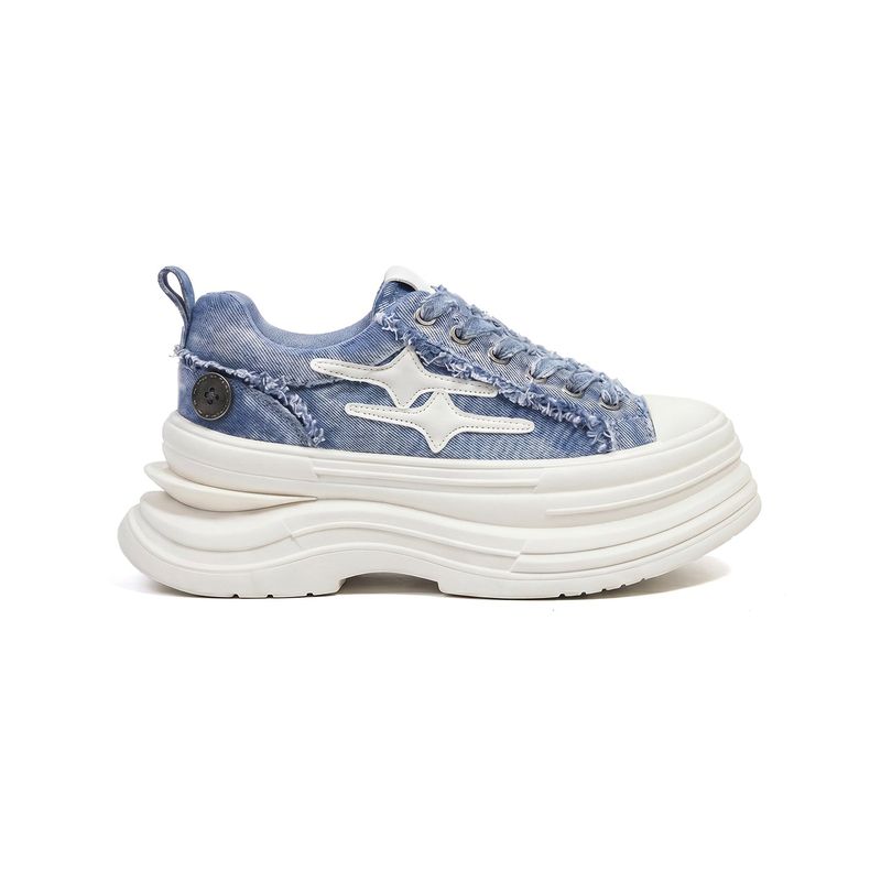 KILLWINNER away from the fire series canvas shoes blue height thick-soled casual shoes couple model