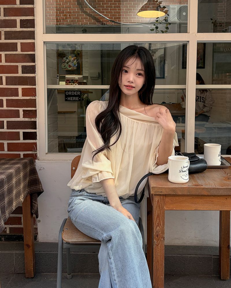 Raty ribbon chiffon blouse