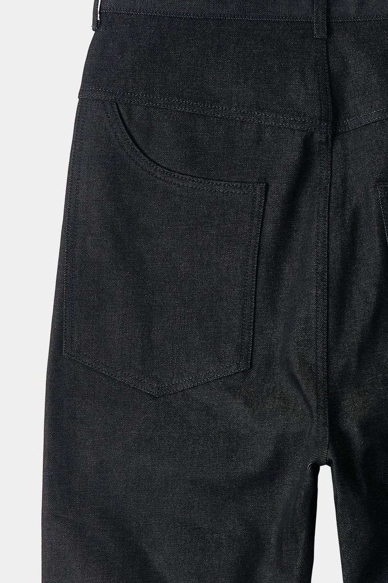 Natural High Waist Baggy Fit Denim Pants (Black)