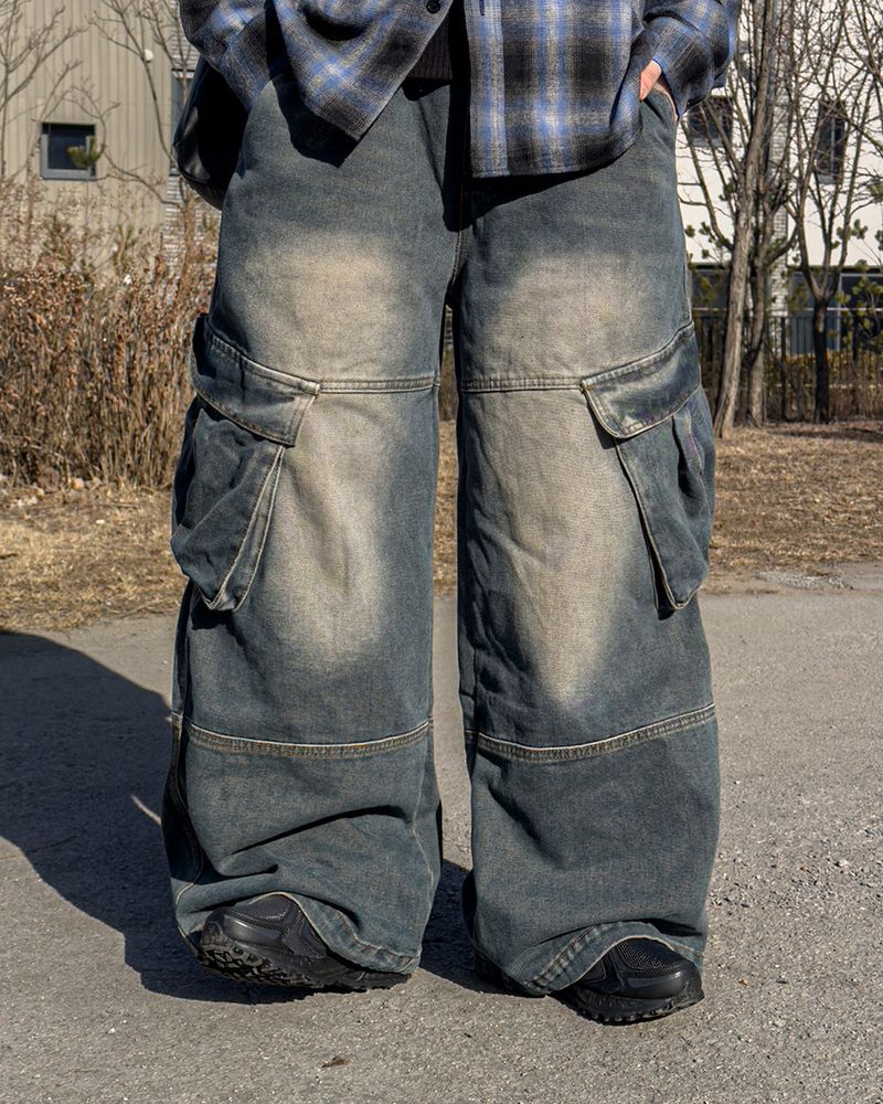 Mader Cut Cargo Denim Pants