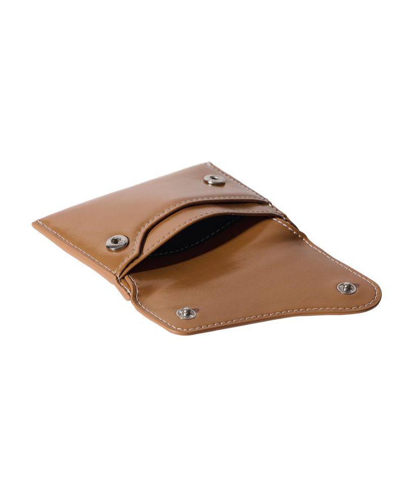DOT Saddle Slim mini Card Wallets cognac wood