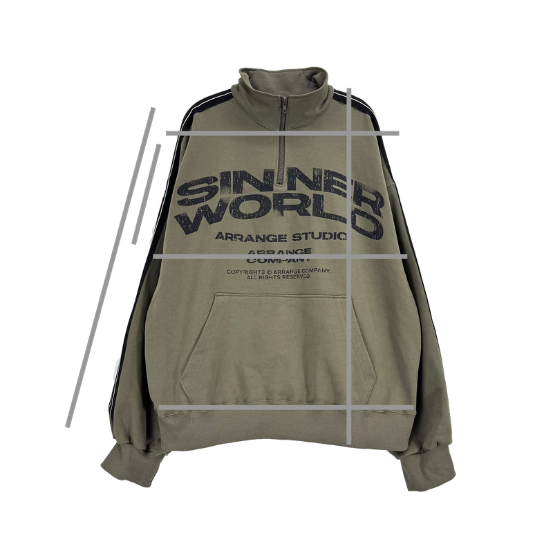 world tape half-zip sweatshirt