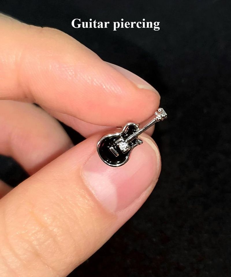 black guitar piercing 1PC