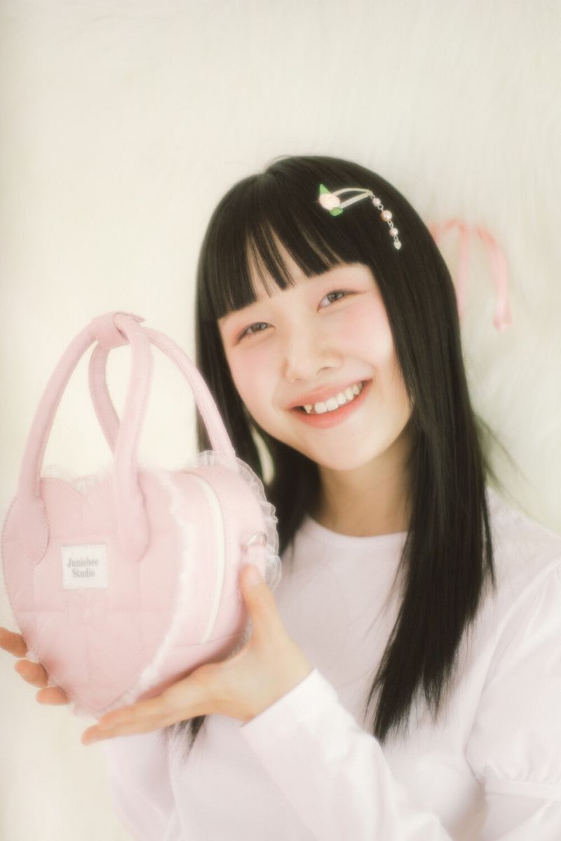 Junie Lace Heart Bag ( Pink )