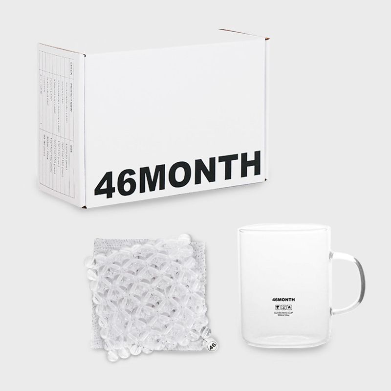 46month（フォーティーシックスマンス）の「ガラスカップ + ビーズティーコースター (clear)（スマホグッズ/小物）」