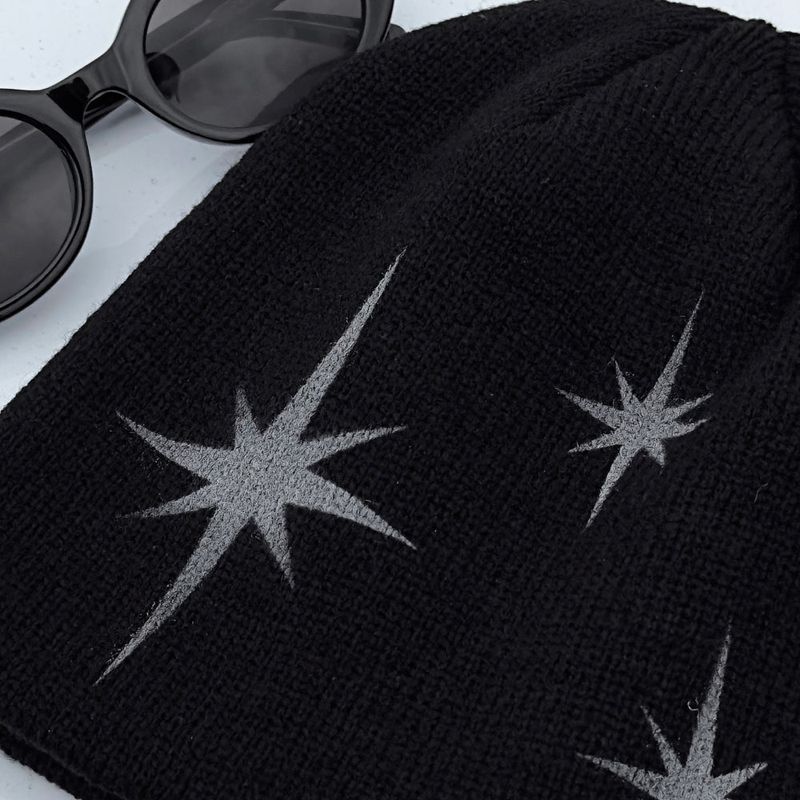 Y2K Star Logo Embroidered Short Beanie