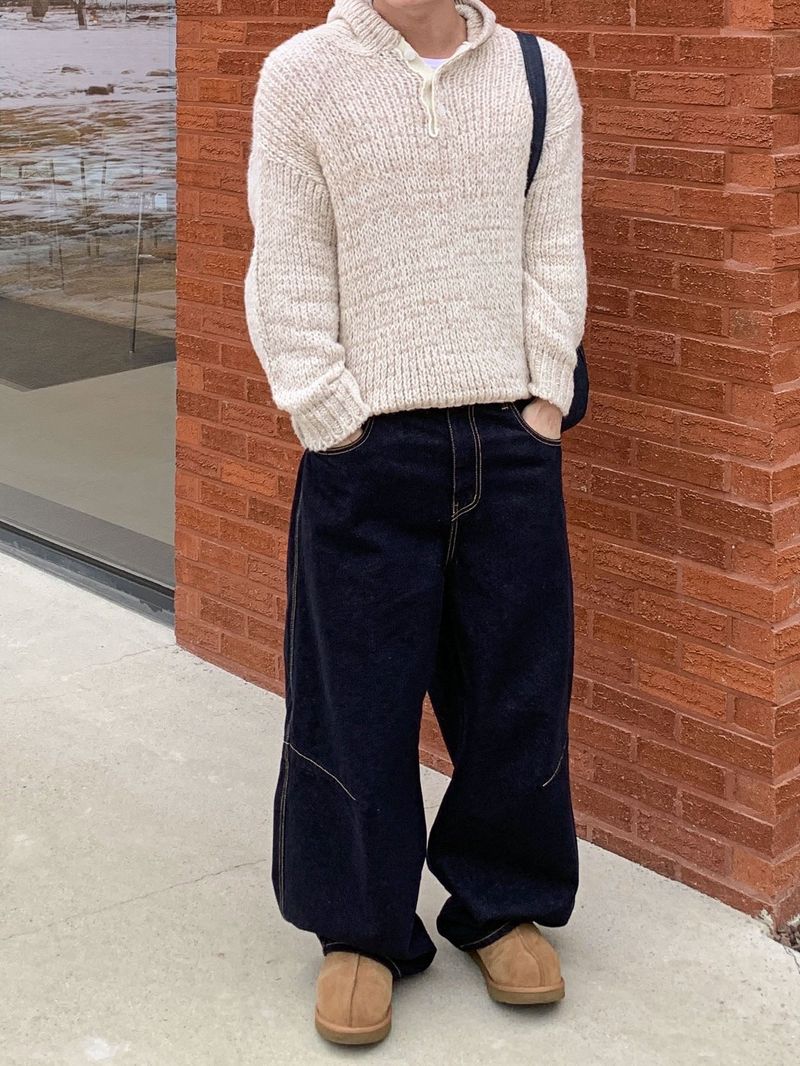 Dale pin raw denim pants
