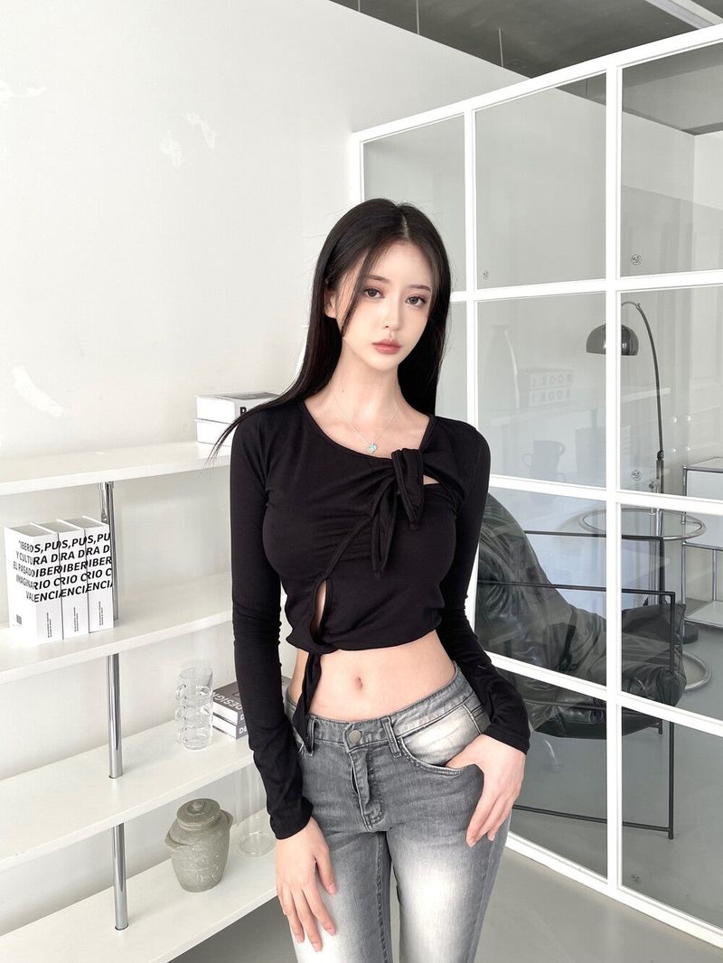 1038. Highlight low span denim boots cut (2color)