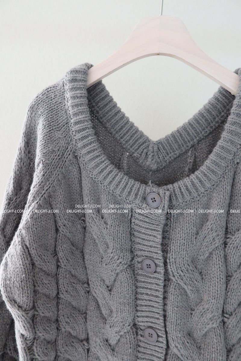 Twisted Double-Sided Button Cardigan Knitwear