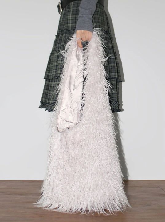 CHECK TIERED FRILL SKIRT