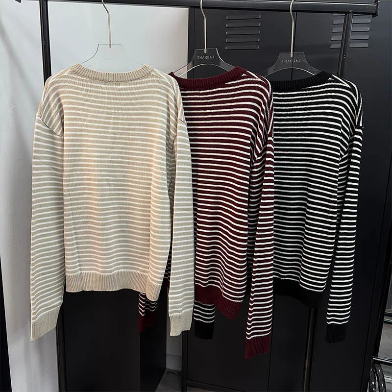 Stripe henry neck knitwear(3color)
