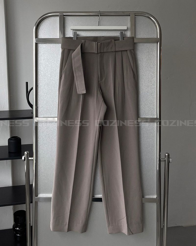 ECT Two-Tuck Belt Wide Slacks (2 colors)