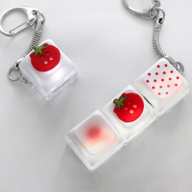 LED Tomato Button Keyboard Key Chain Ring Charm 3KEY TYPE