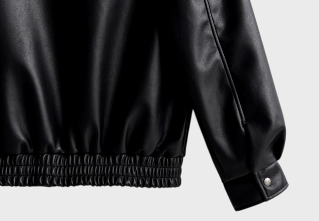 [ In-house ] Deep Black Premium Western Leather Blouson