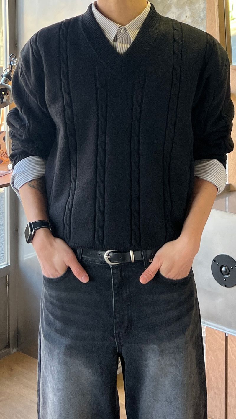 Spoken Wide Black Denim Pants (S, M, L, XL, 2XL)