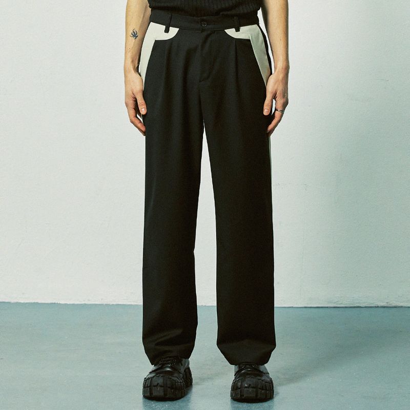 wide fit pintuck biker slacks