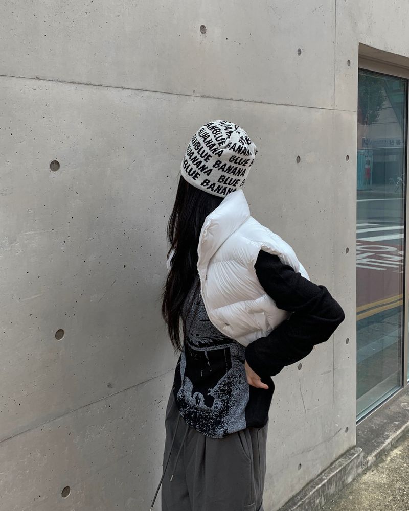 High crop padding vest