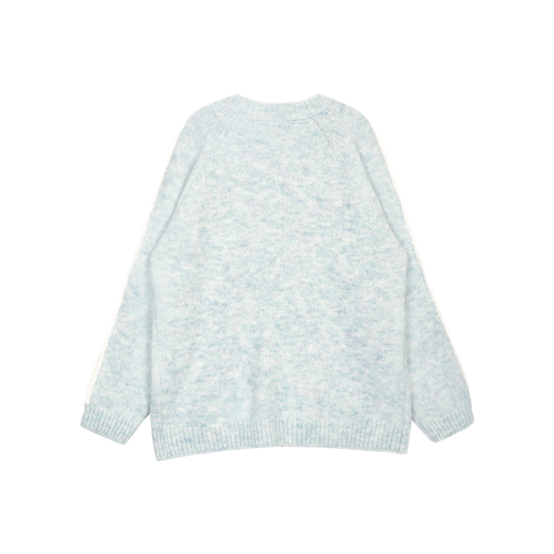 SNOWY TRIM ROUND KNIT
