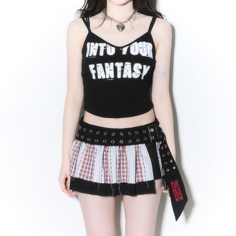 (3rd reorder) lettering crop sleeveless - black
