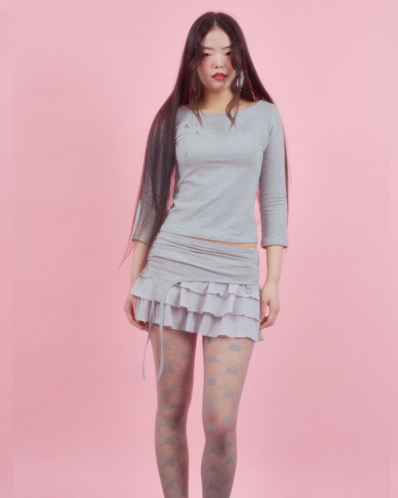 BACK RIBBON STUD T SHIRTS [3colors]