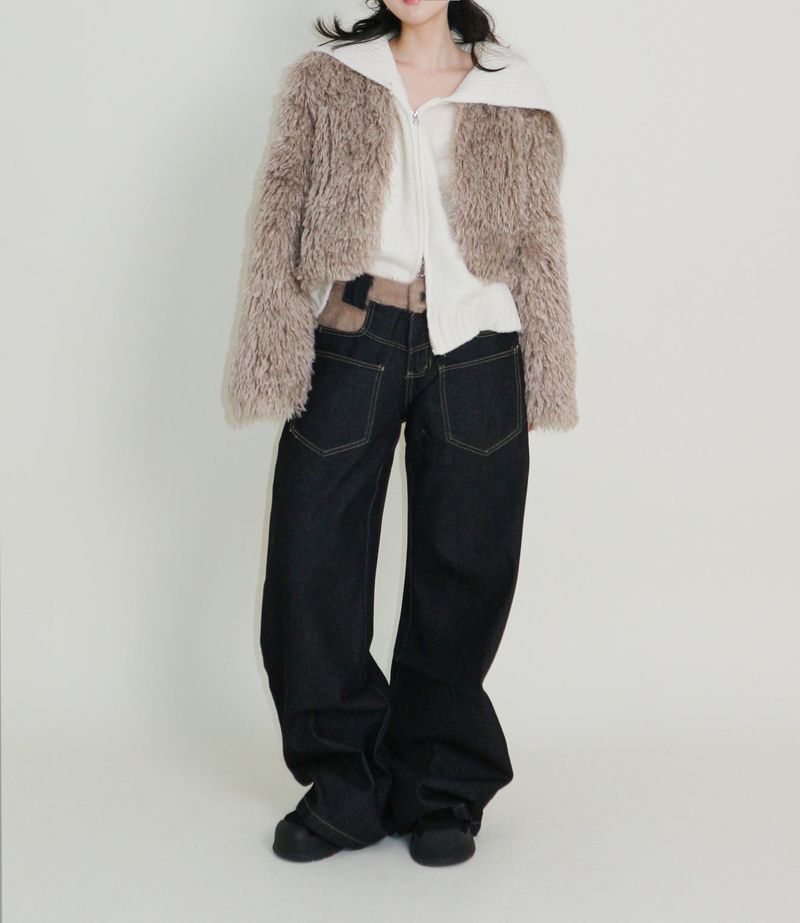 Angel Hairri Fur Bolero Short Jacket (Semi Cropped Jacket)