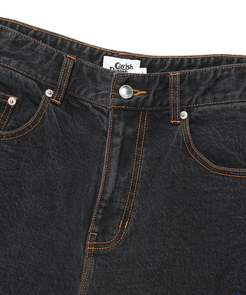 PATCHWORK DENIM PANTS BLACK(CV2EFUD112A)