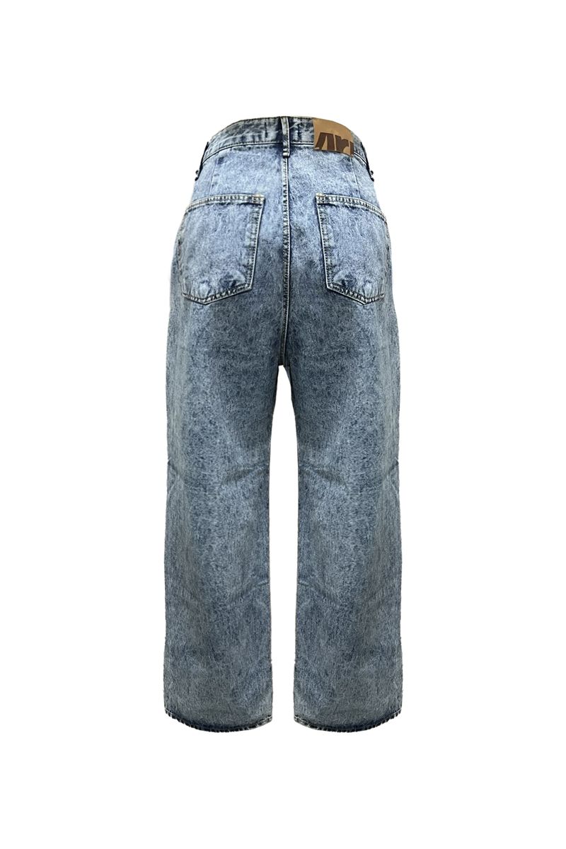 CHARMING DAMAGE WIDE DENIM PANTS