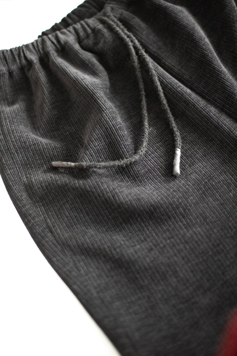 Corduroy boots cut pants (Black)