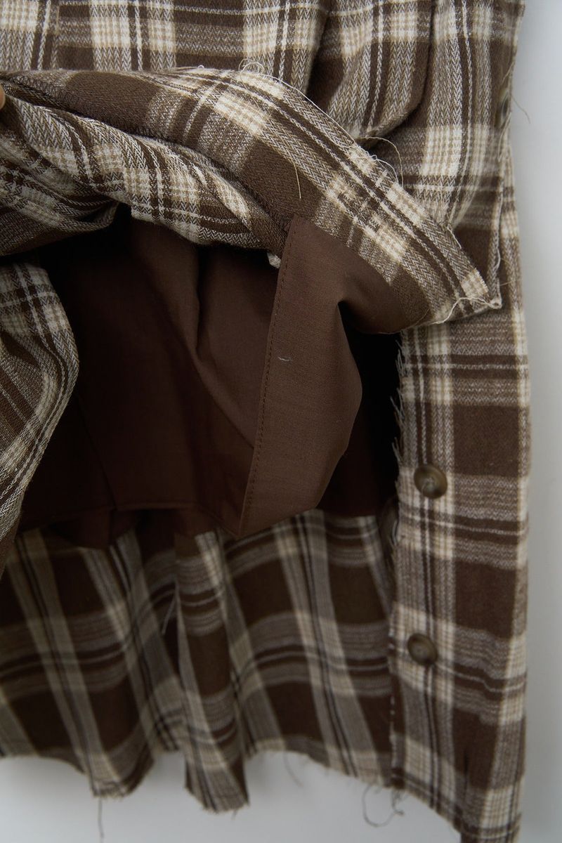 (W) Kite Cutting Checked Skirt