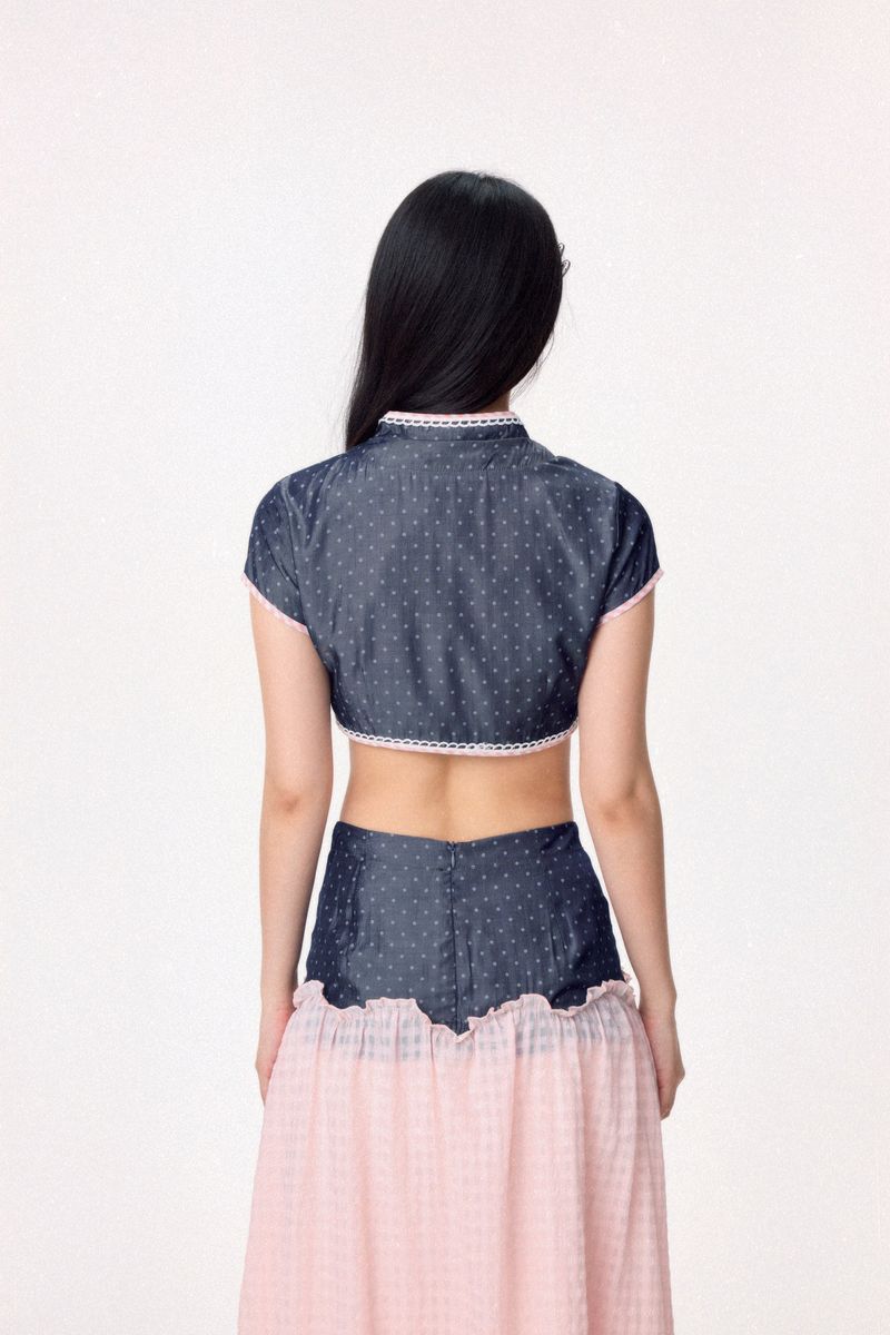 Dear Days Cheongsam Top (Navy)